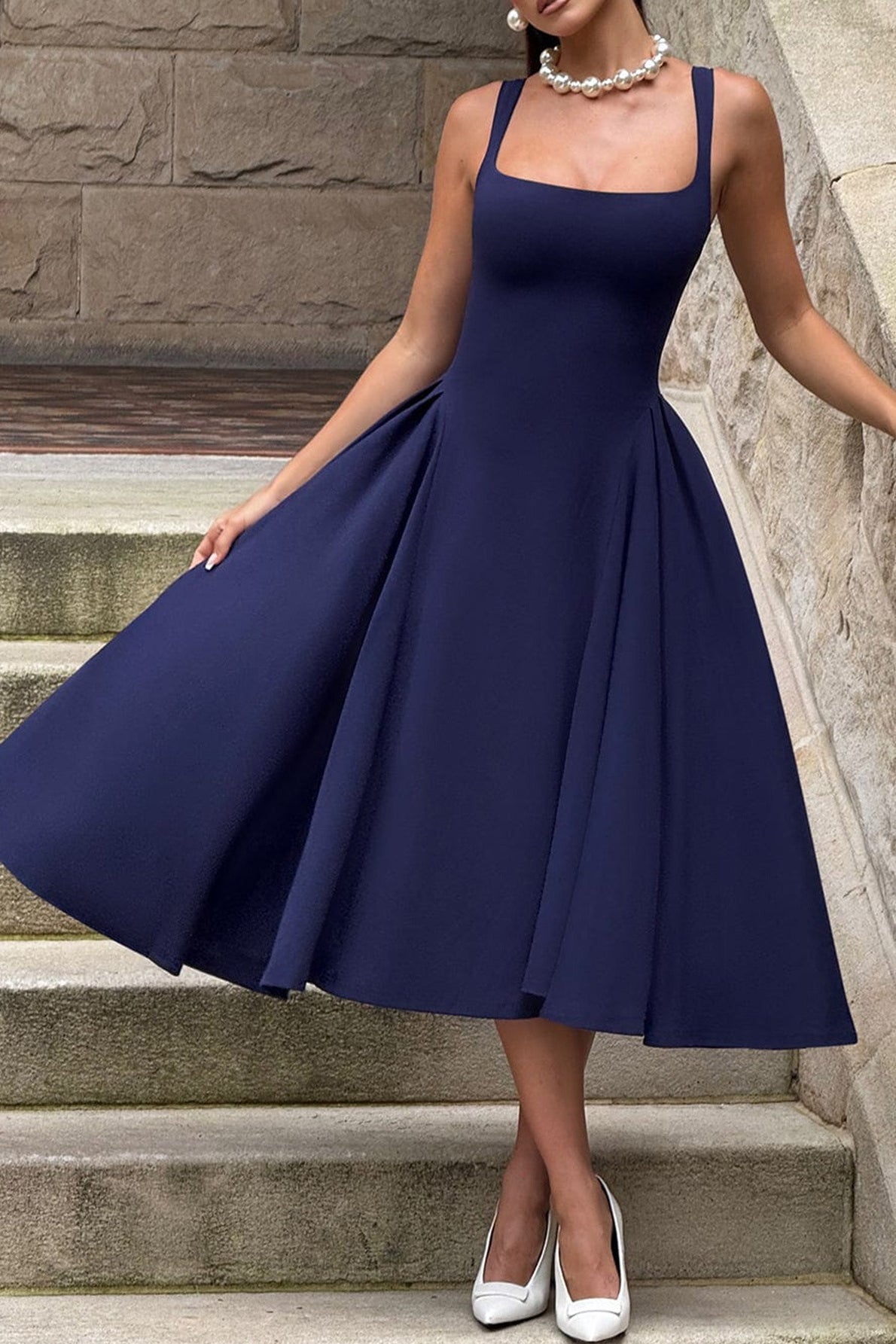 Sleeveless Cami Midi Work Dress