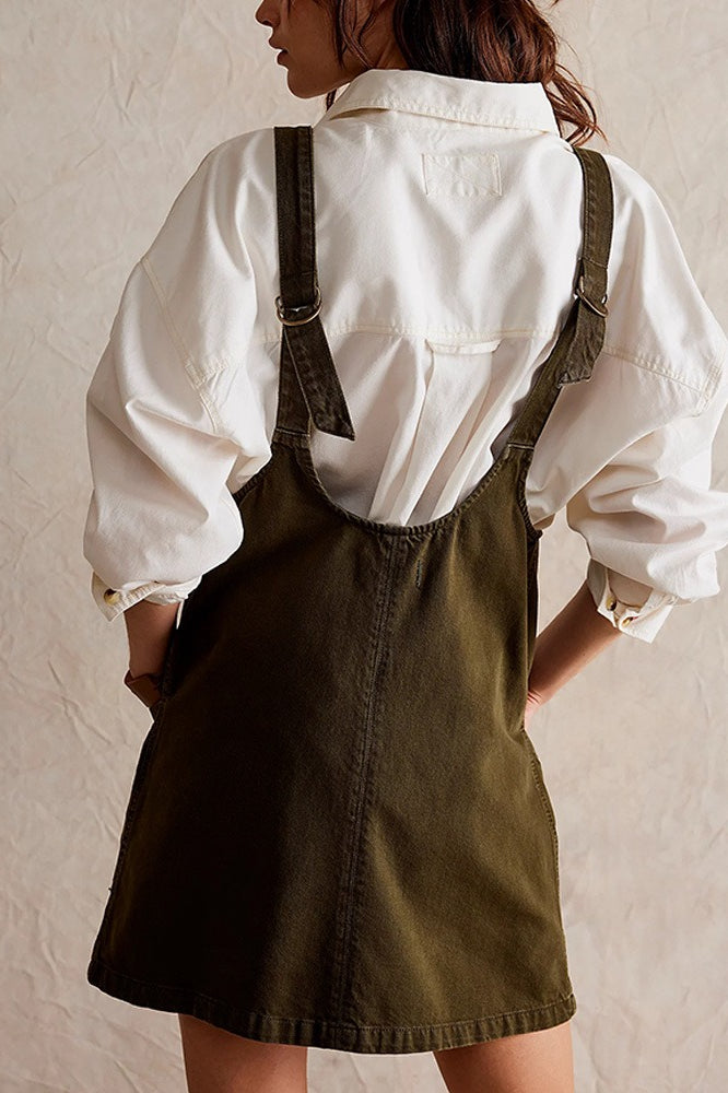 Mini Suspender Denim Dress