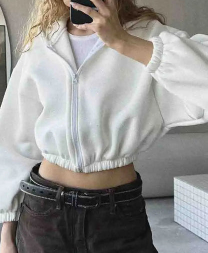 Oversized Fleece Pocket Zip Hoodie