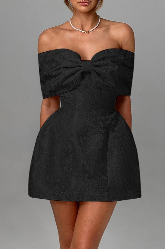 Bardot Bow Mini Party Dress