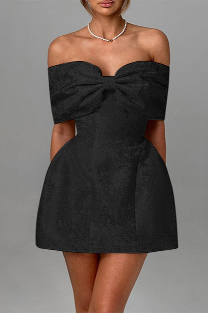 Bardot Bow Mini Party Dress