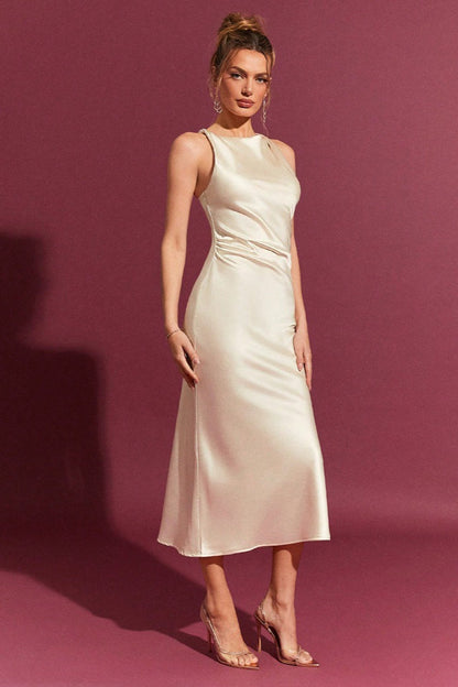 Satin Bodycon Maxi Silk Dress