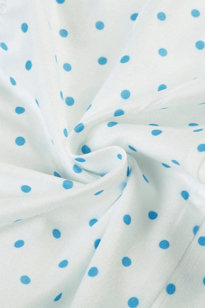 Polka Dot V-Neck Tie Halter Crop Top