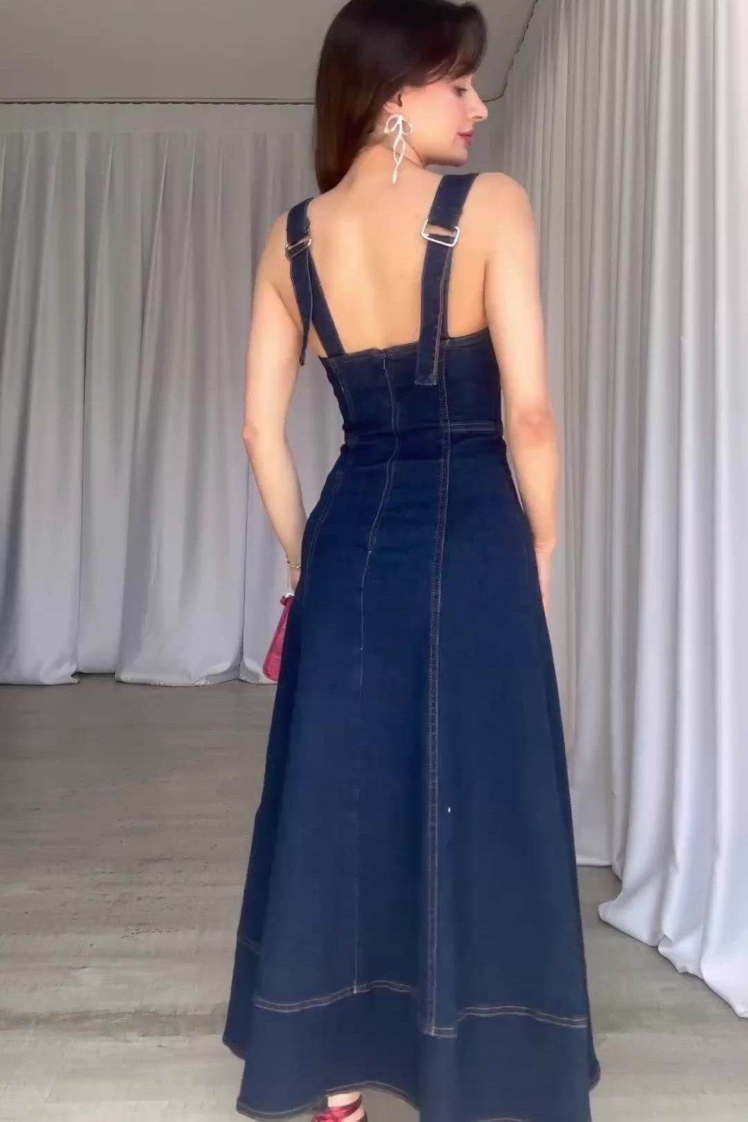 Casual Slim Fit Long Denim Dress