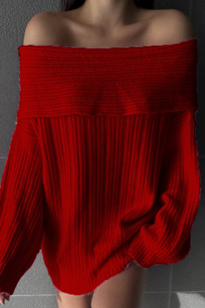 Bardot Neck Long Sleeve Sweater