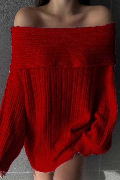 Bardot Neck Long Sleeve Sweater