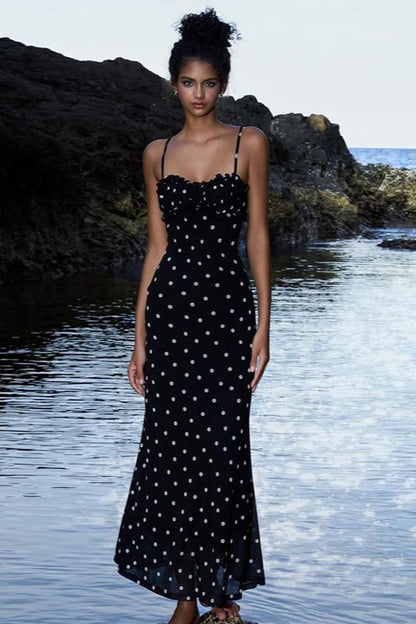 Elegant Polka Dot Slip Party Dress