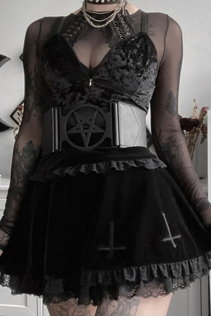 Sexy Halloween Lace Trim Skirt