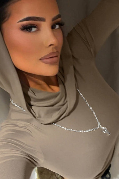 Ruched Hooded Crop Hoodie
