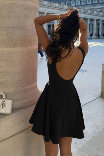 Defined Waist Mini Party Dress