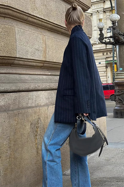 Striped Oversized Blazer Coat
