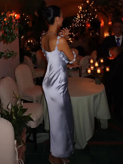 Draped Strap Neck Solid Midi Dress