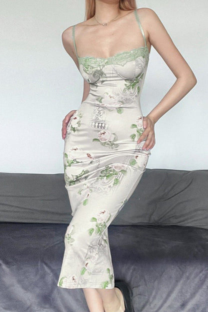 Lace Trim Bardot Slip Party Dress