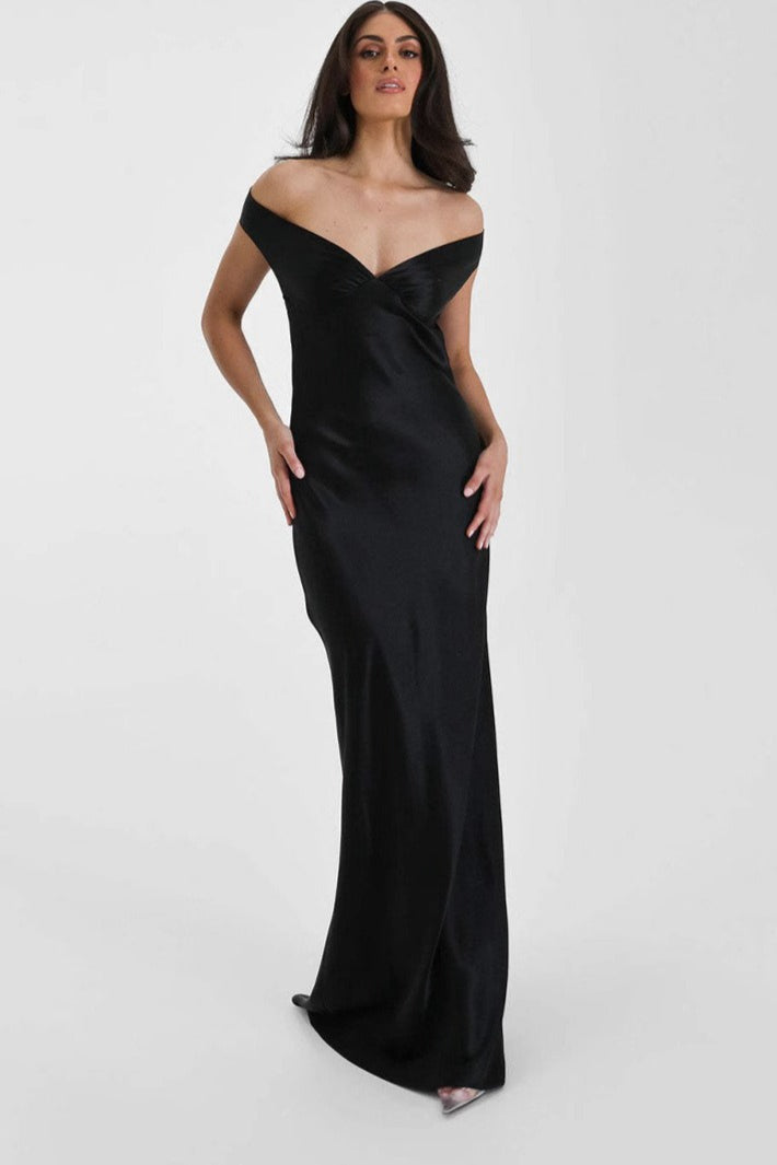Elegant Mermaid Satin Off Shoulder Formal Dress