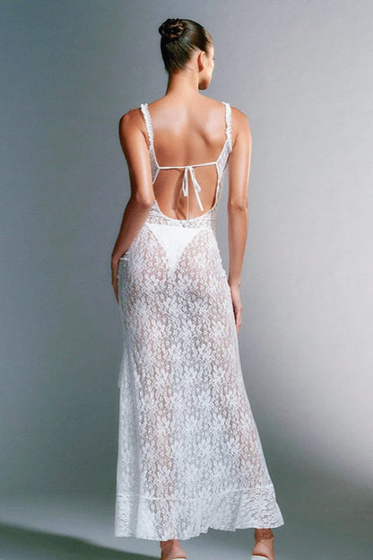 Lace Back Insert Slip Dress