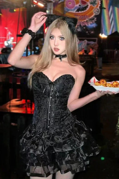 Gothic Kitty Corset Halloween Costume