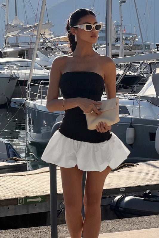 Strapless Peplum Party Dress