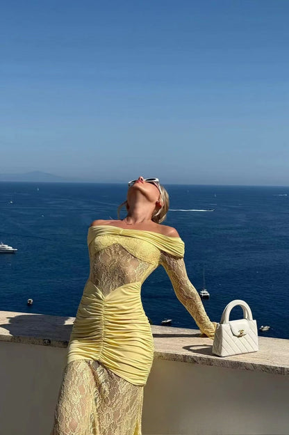 Sexy Lace Patchwork Mermaid Lace Dress