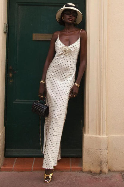 Print Low Back Slip Dress