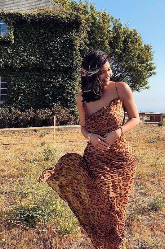 Leopard Low Back Slip Dress