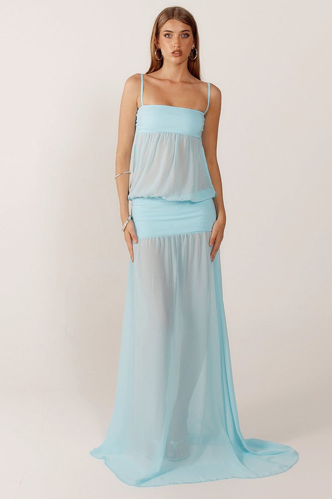 Sultry Sheer Insert Slip Dress