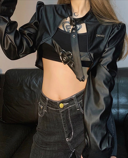 Locomotive O-Neck Cropped Jacket