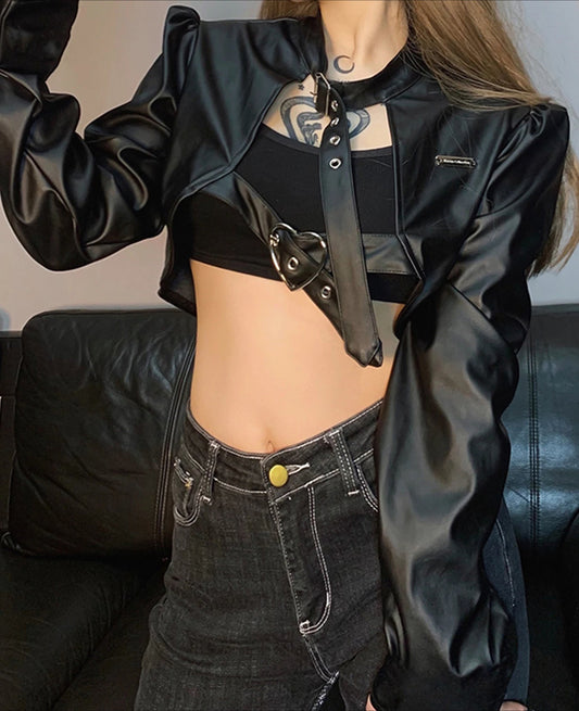 Locomotive O-Neck Cropped Jacket