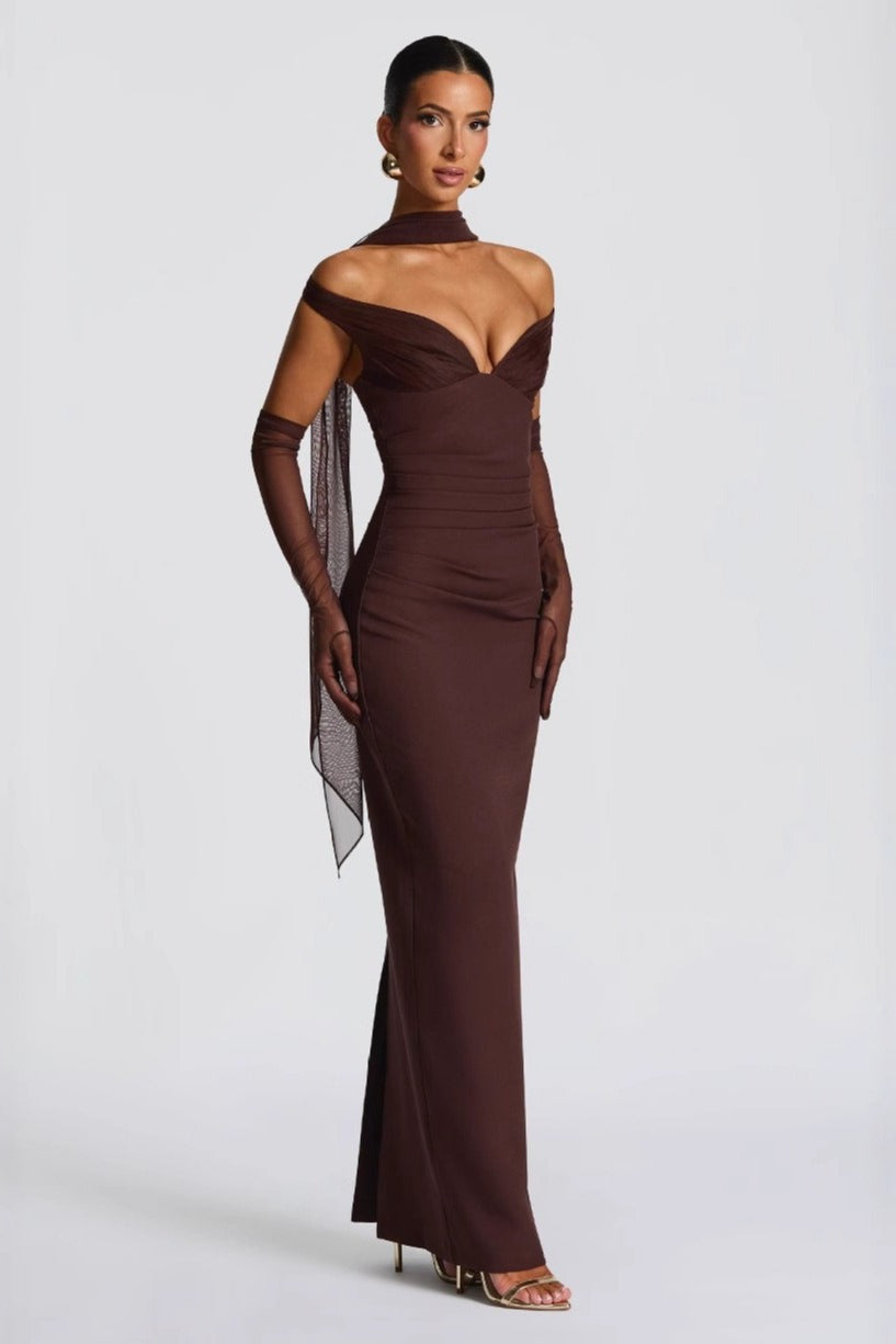 Sexy Strapless Off Shoulder Ruched Stretch Bodycon Formal Dress