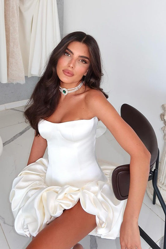 Strapless Ruched A-Line Party Dress