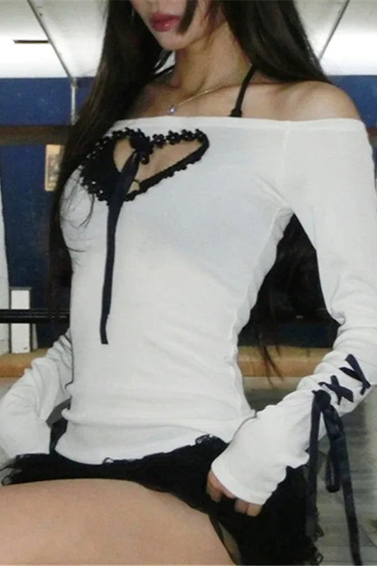 Heart Cutout Gothic T-Shirt