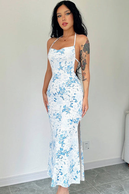 Floral Low Back Slip Dress