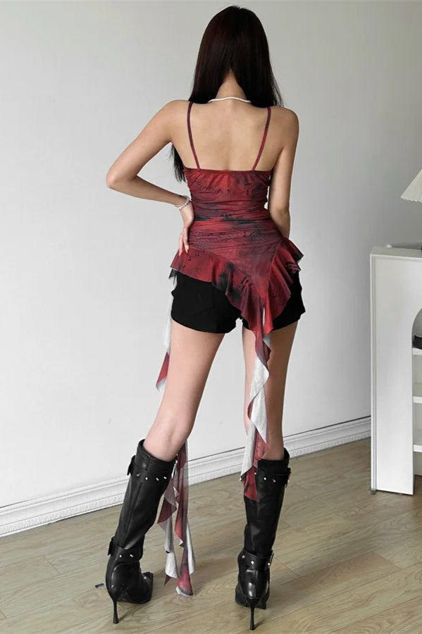 Halloween Gradient Ruffled Dress