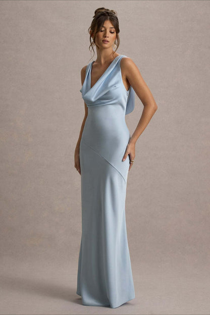 Satin Mermaid Low-Back Party Dress