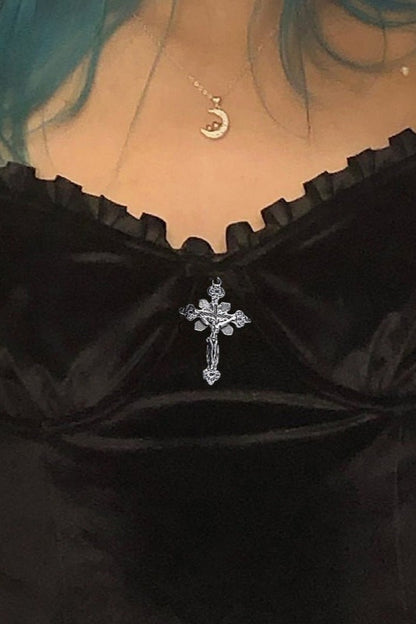 Halloween Lace Trim Cami Dress