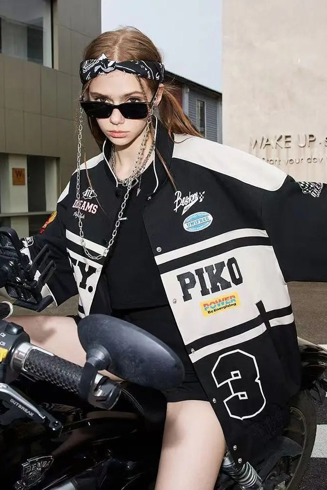 Retro Racing Baseball Bomber Jacket