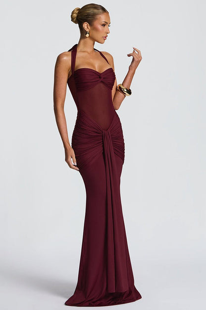 Ruched Low-Back Bodycon Party Dress