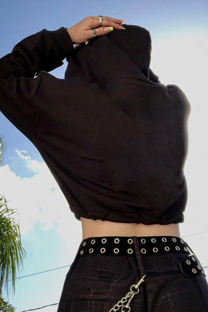 Punk Style Skeleton Print Hoodie