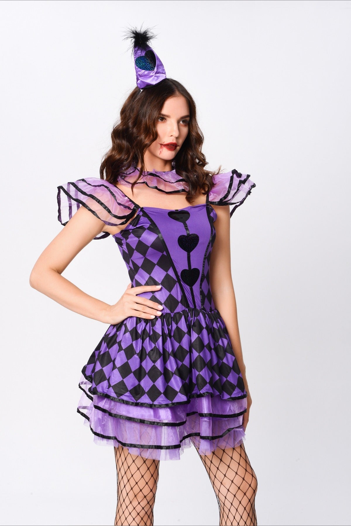 Evil Circus Clown Halloween Club Stage Party Dress