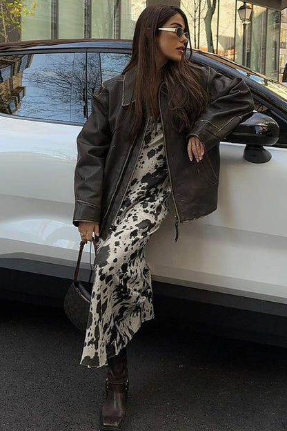 Vintage Floral High-Waist Slip Dress