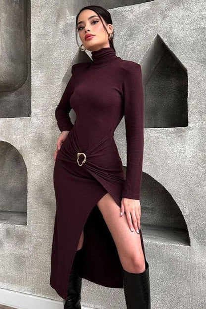 Sexy High Neck Bodycon Work Dress
