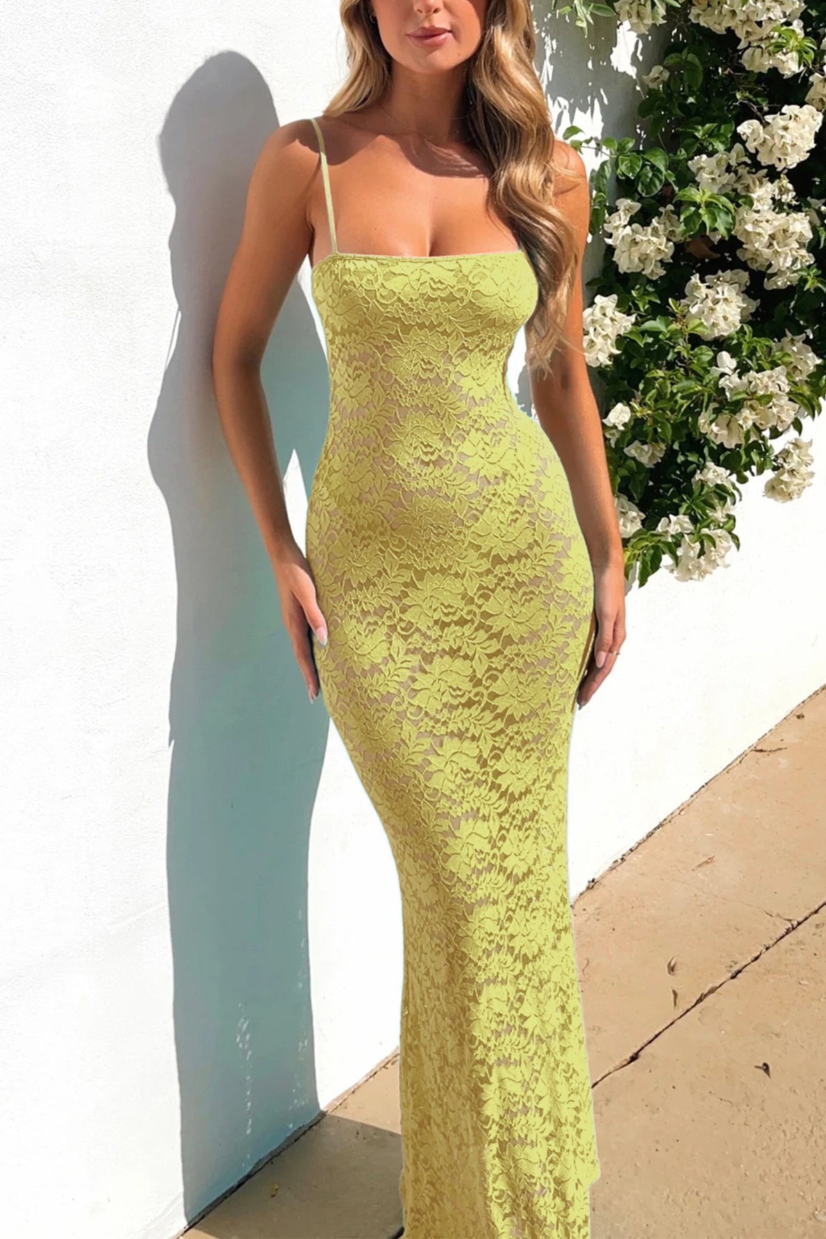 Y2K Cami Hollow Out Lace Dress