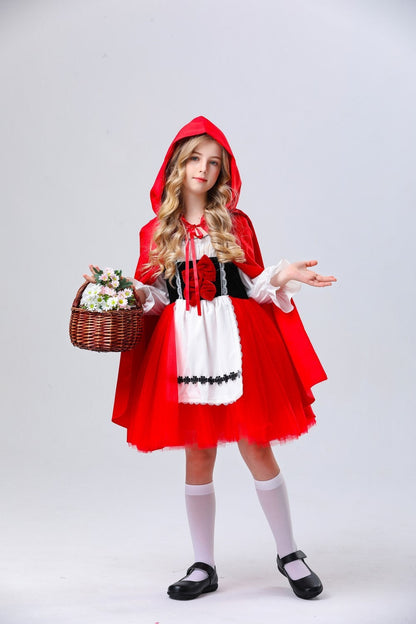 Little Red Hood Outfit Kid Halloween