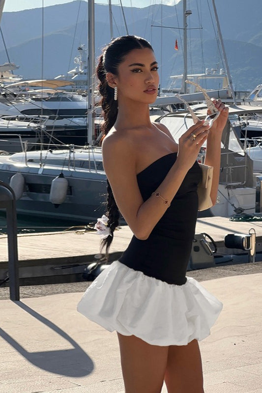 Strapless Peplum Party Dress