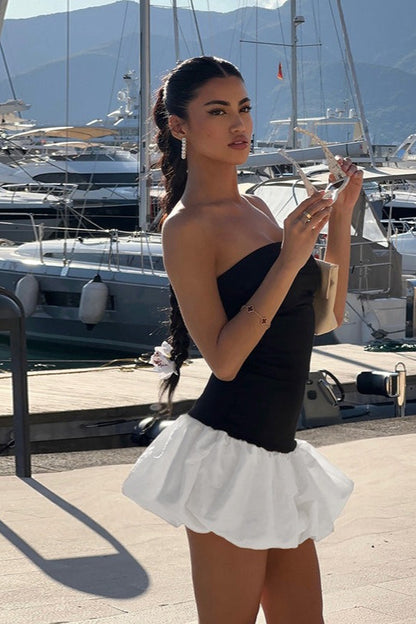 Strapless Peplum Party Dress