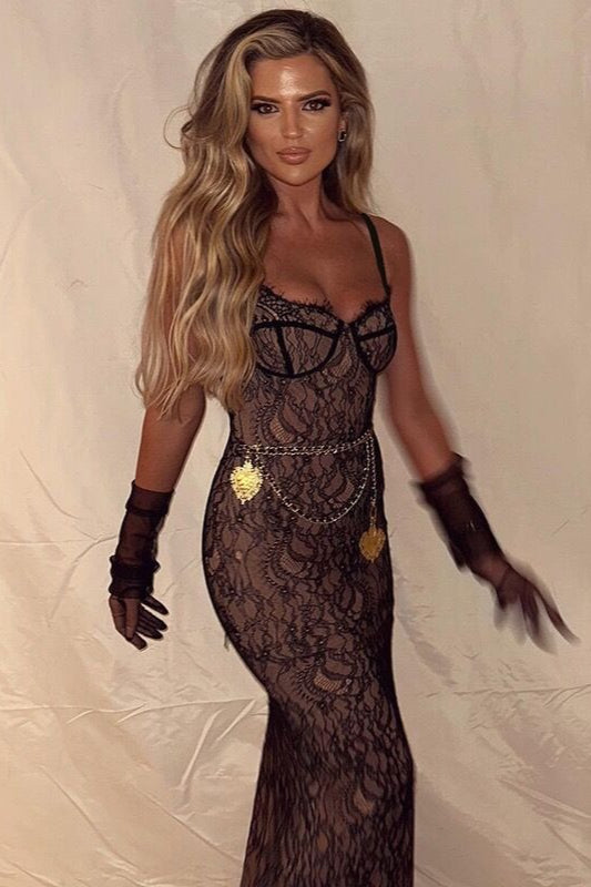 Elegant Lace Slip Party Dress