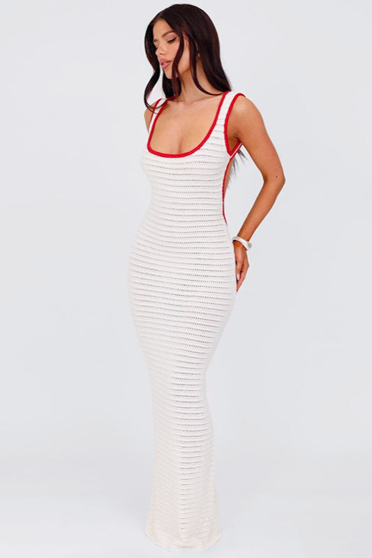 Sultry Sheer Knit Slip Dress