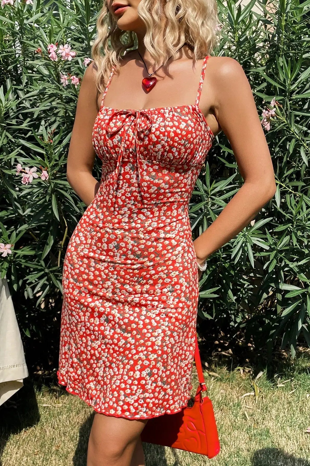Red Cami Floral Dress