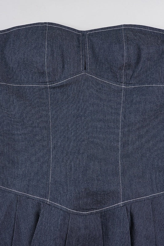 Sexy Strapless Denim Dress