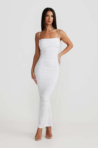 Solid Color Bodycon Slip Party Dress