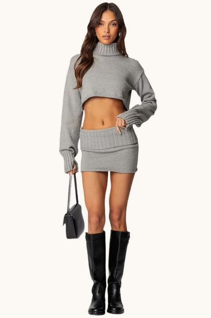 Cropped Loose Fit Knit Sweater